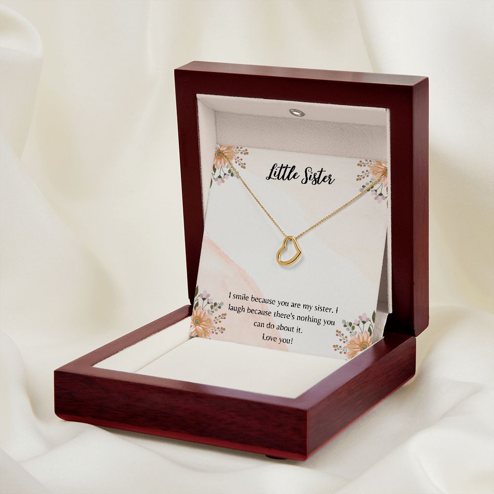 Little Sister Gifts, Simple Heart Necklace Christmas Gift Birthday Gift for Little Sister