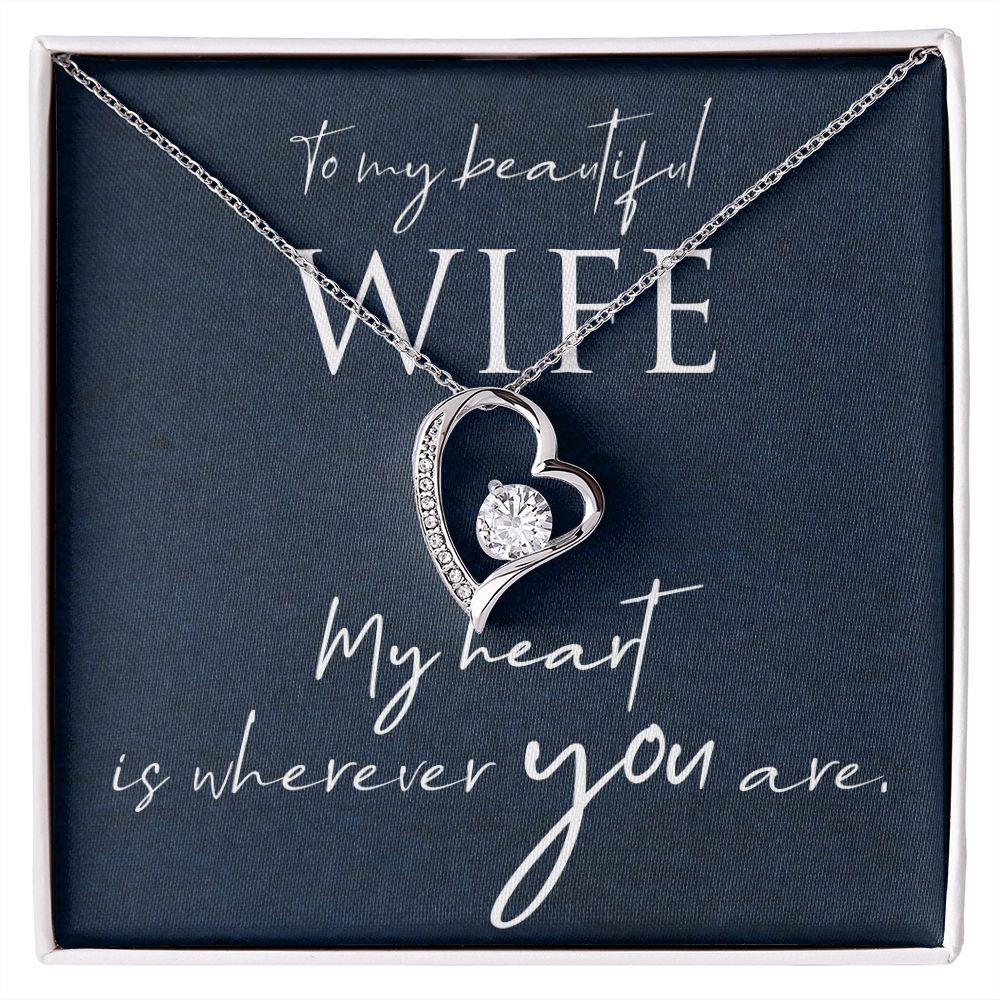 Necklace Gift for Wife Christmas Gift Birthday White or Yellow Gold Cubic Zirconia