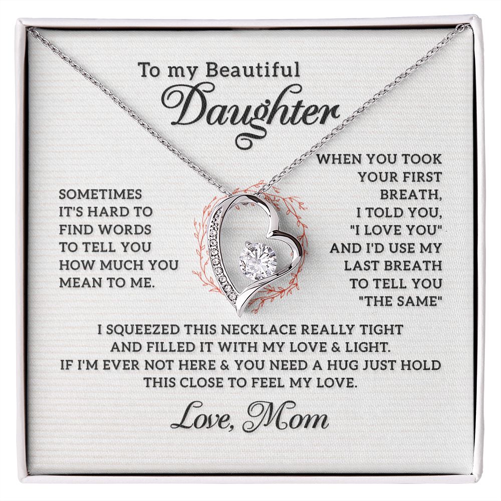 Gifts for Daughter Necklace Heart, Gifts from Mom to Daughter Birthday Christmas
