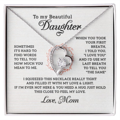 Gifts for Daughter Necklace Heart, Gifts from Mom to Daughter Birthday Christmas