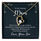 Gifts for Mom Heart Necklace from Son, Cubic Zirconia White or Yellow Gold