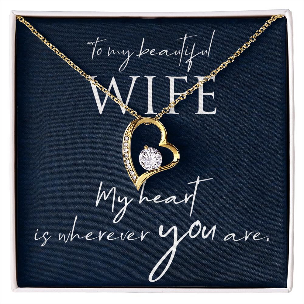 Necklace Gift for Wife Christmas Gift Birthday White or Yellow Gold Cubic Zirconia