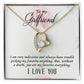 Gifts for Girlfriend Forever Love Necklace, Cubic Zirconia White or Yellow Gold Finish