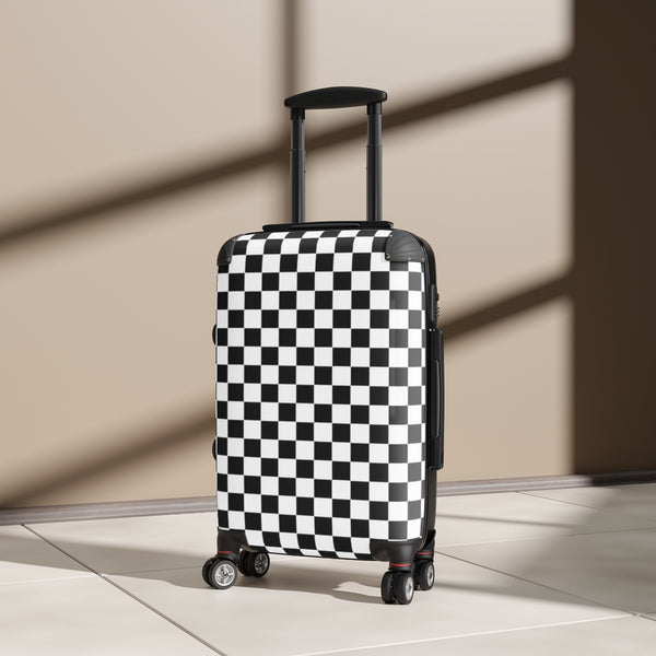 Suitcase Checkered Cabin Suitcase with Wheels Combination Lock Adjustable telescopic handle 360 Swivel Durable Hard Shell Case