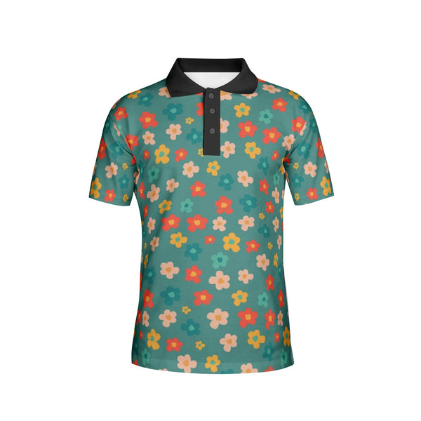 Men's Polo Floral All-Over Print Polo Shirts