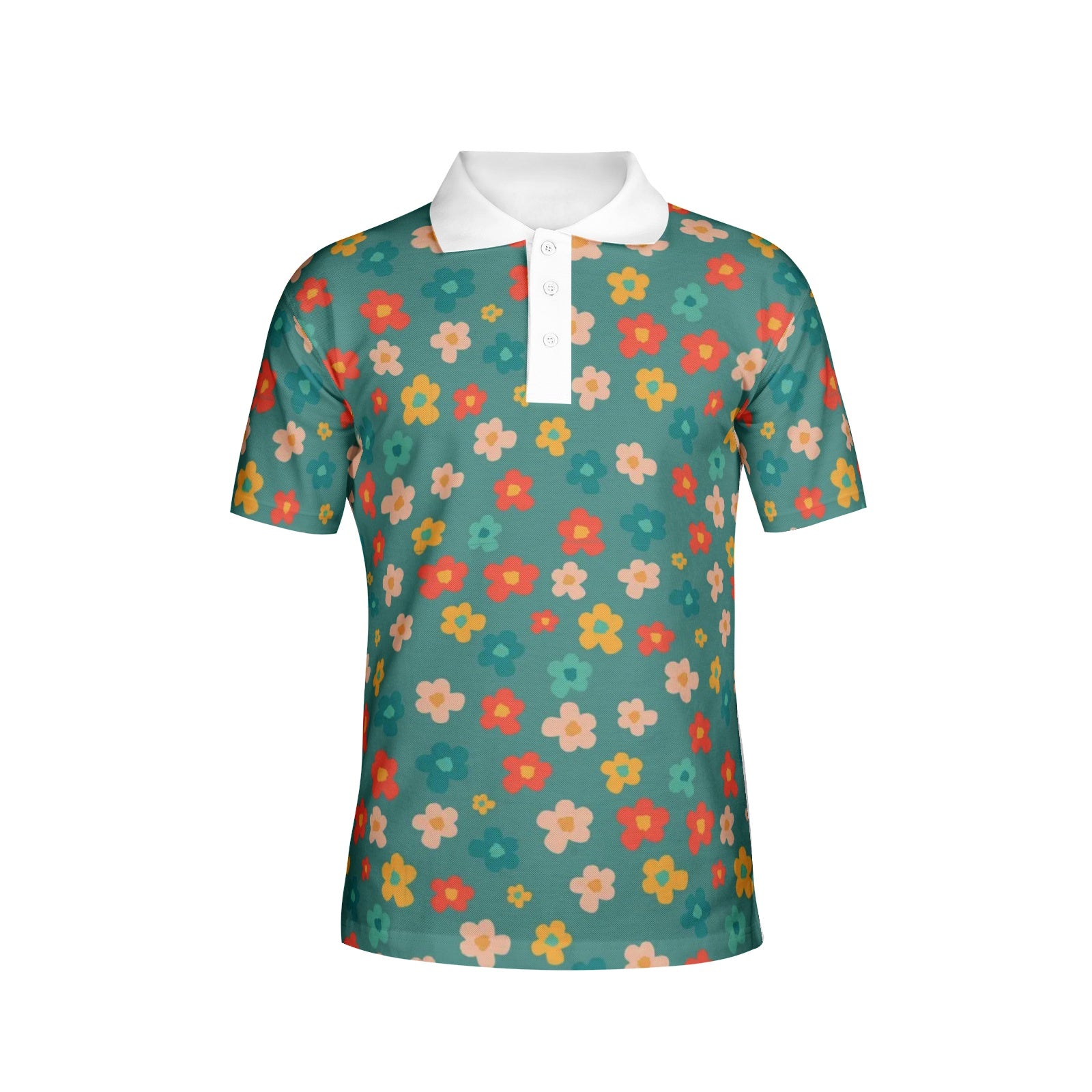 Men's Polo Floral All-Over Print Polo Shirts