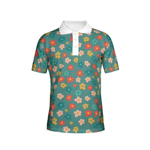 Men's Polo Floral All-Over Print Polo Shirts