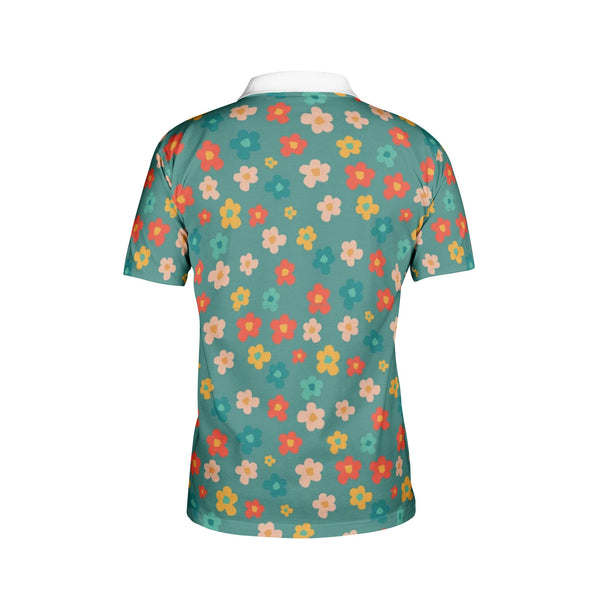 Men's Polo Floral All-Over Print Polo Shirts