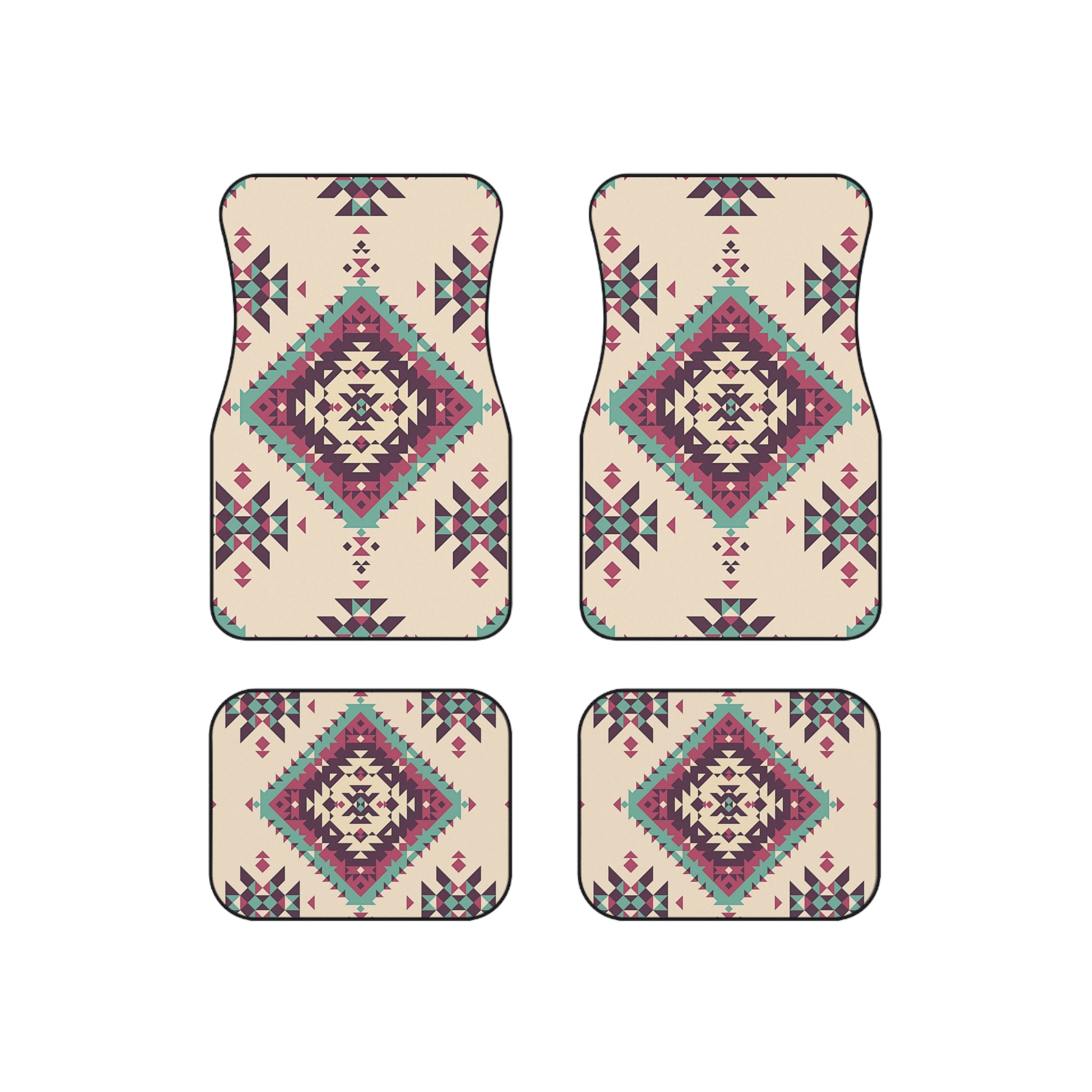 Set of 4 Car Mats for Car SUV, 4 Pieces Southwestern Car Mats