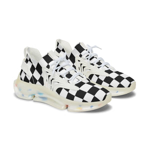 Women's Mesh Sneakers Running Shoes Checkered Print Shock Absorbing Soles