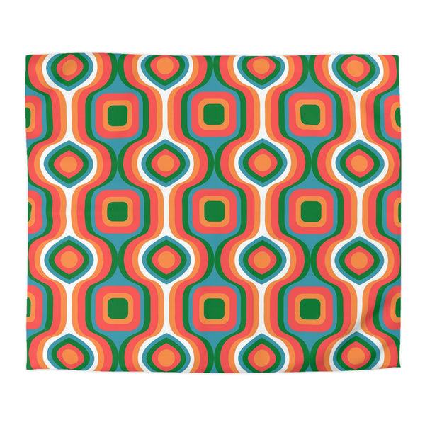 Groovy Duvet Cover Retro Bedding Bedroom Decor Microfiber Polyester 70s 80s