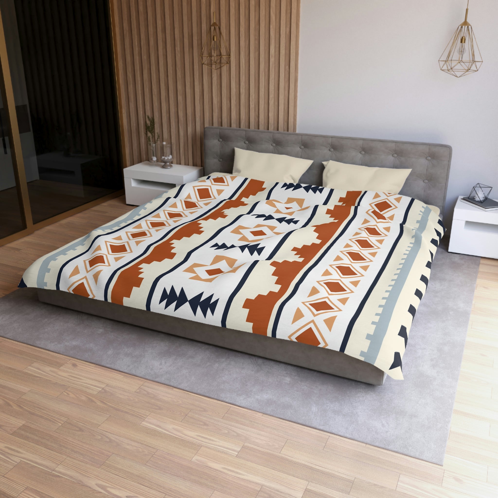 Duvet Cover Queen Twin or King, Microfiber Polyester Boho Southwestern