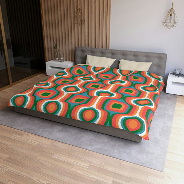 Groovy Duvet Cover Retro Bedding Bedroom Decor Microfiber Polyester 70s 80s