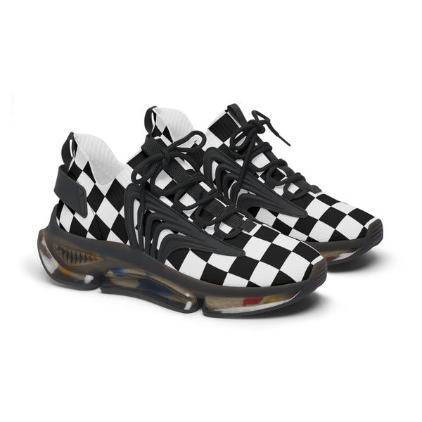 Women's Mesh Sneakers Running Shoes Checkered Print Shock Absorbing Soles