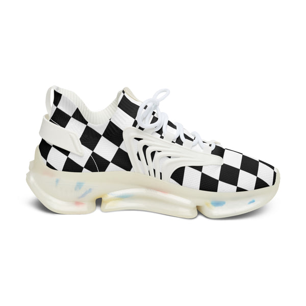 Women's Mesh Sneakers Running Shoes Checkered Print Shock Absorbing Soles