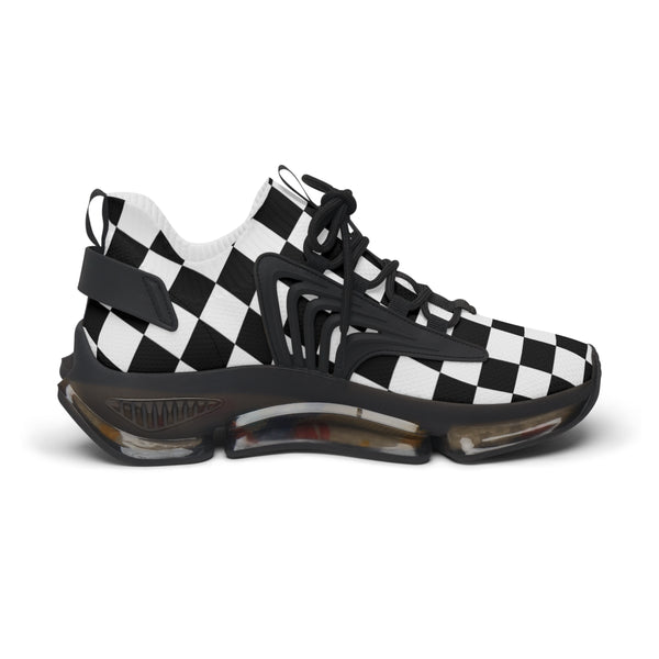 Women's Mesh Sneakers Running Shoes Checkered Print Shock Absorbing Soles