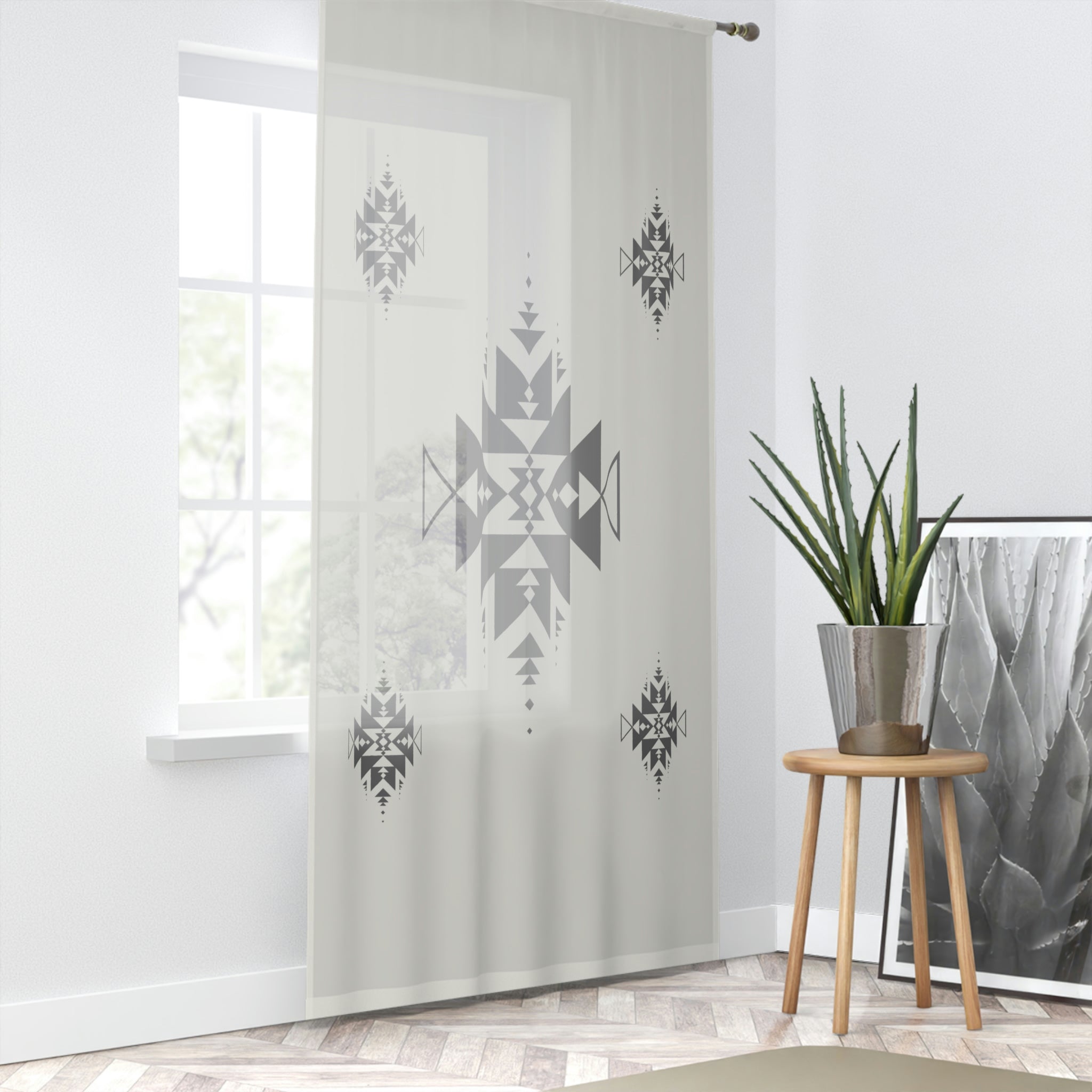 Cortina transparente para ventana Estampado de dunas de arena del sudoeste, poliéster resistente a las arrugas, talla única Estampado de una cara