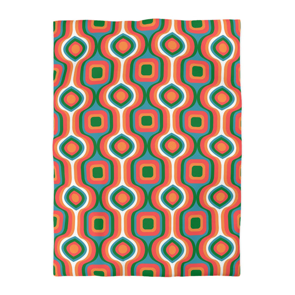 Groovy Duvet Cover Retro Bedding Bedroom Decor Microfiber Polyester 70s 80s