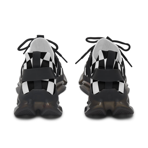 Women's Mesh Sneakers Running Shoes Checkered Print Shock Absorbing Soles