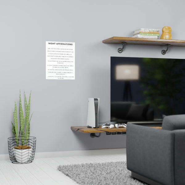 Night Time Affirmations and Manifestation Sayings Vertical Matte Poster Night Affirmations