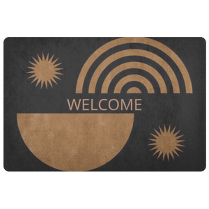 Modern Hello Goodbye Doormat, Indoor Outdoor Doormat
