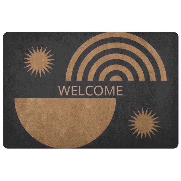 Modern Hello Goodbye Doormat, Indoor Outdoor Doormat
