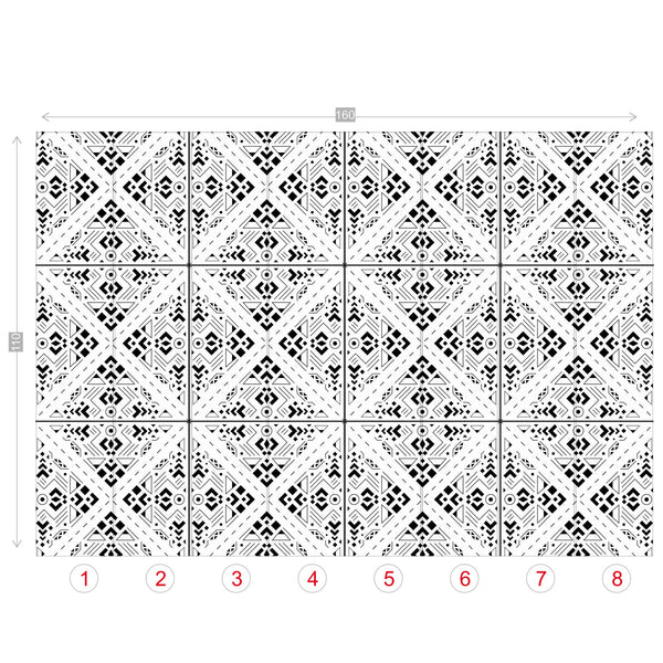 Wall Mural Wallpaper Criss Cross Minimalist Design 4 Sizes, East to Use & Remove