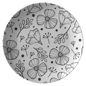 Simplistic Floral Decorative Plastic Dinner Plate