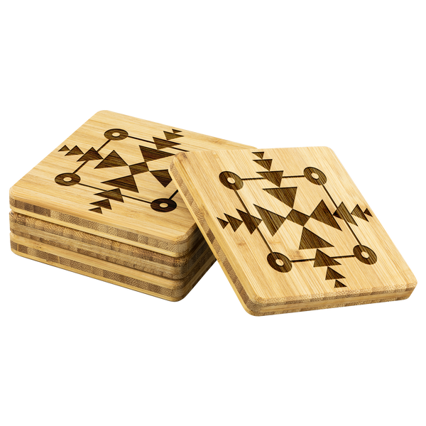 Coasters, 4 Pc, Wooden Coasters, Southwestern, Gifts, Home