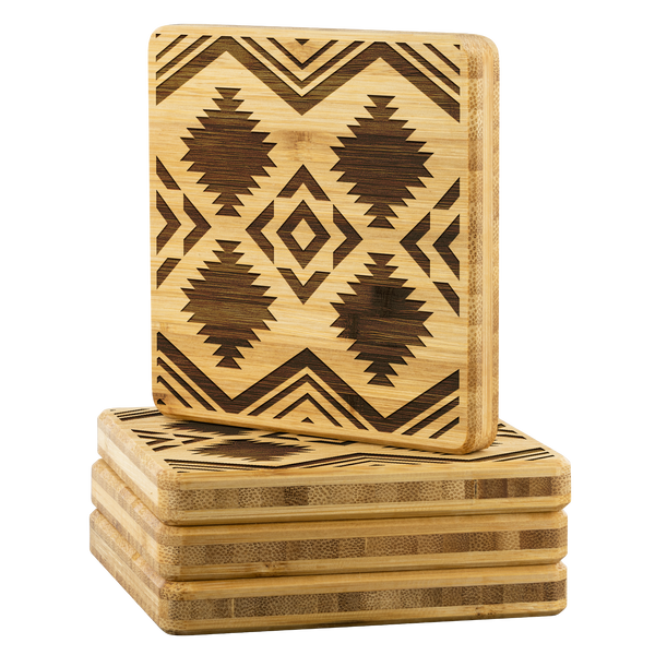 Coasters, 4 Pcs, Wooden Coasters, Southwestern Coasters, Gifts, Christmas Gift