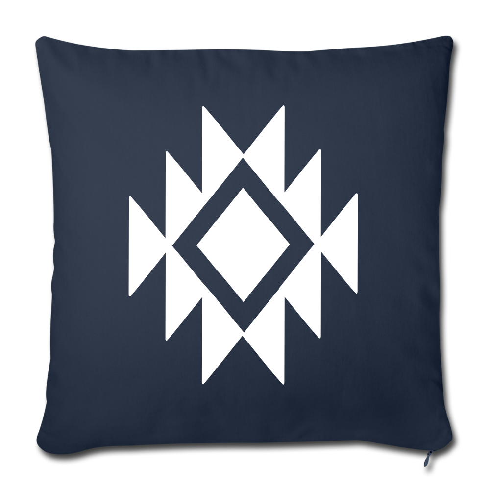 Tribal Southwest Throw Pillow Cover 18” x 18” - navy