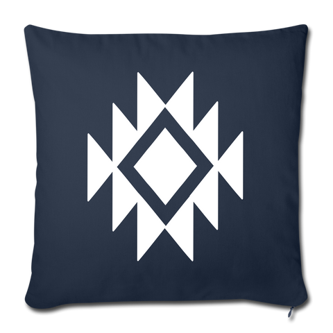 Tribal Southwest Throw Pillow Cover 18” x 18” - navy