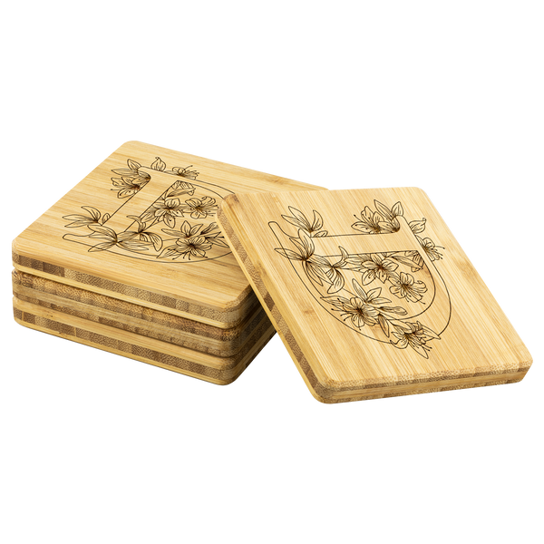 Coasters, Wooden Coasters, Family Initial - D Coasters, Gifts, Christmas Gift