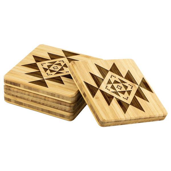 Coasters, 4 Pcs, Wooden Coasters, Southwestern Coasters, Gifts, Christmas Gift